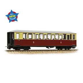 Bachmann 394-100A OO-9 Ffestiniog Railway Tin Car Saloon Third No. 120 FR Crimson And Cream