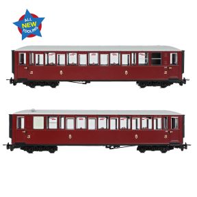 Bachmann 394-101 OO-9 Ffestiniog Railway Tin Car Saloon Third No. 119 FR Maroon