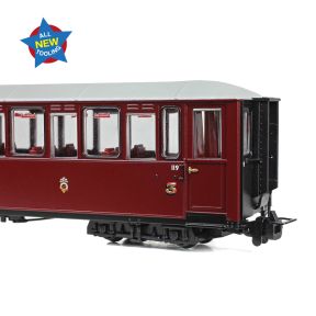 Bachmann 394-101 OO-9 Ffestiniog Railway Tin Car Saloon Third No. 119 FR Maroon