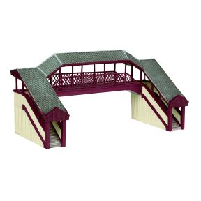 Graham Farish 42-020R N Gauge Covered Metal Footbridge Red & Cream