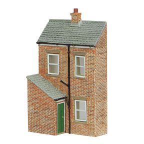 Graham Farish 42-0217G N Gauge Low Relief Rear Of Terrace Right Hand Green Door