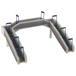 Bachmann 44-023 OO Gauge Concrete Footbridge Blue