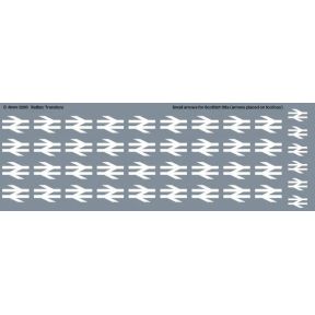 Railtec 4MM-1200 OO Gauge BR TOPs Loco Double Arrows Waterslide Decals