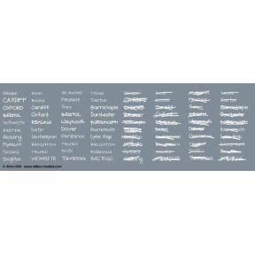 Railtec 4MM-1361 OO Gauge Handwritten Chalk Destinations South/South-West Waterslide Decals