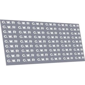 Railtec 4MM-4210 OO Gauge 5.5 Inch GWR White Lettering Waterslide Decals