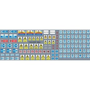 Railtec 4MM-9025 OO Gauge Health & Safety Notices, Warnings & Site Entrance Signs Waterslide Decals