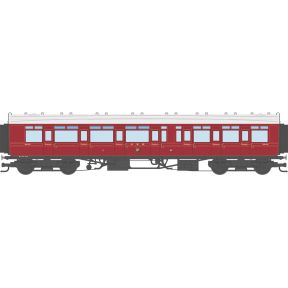 Dapol 4P-021-002 OO Gauge GW Toplight Corridor Composite Coach Left Hand 1914 GW Lined Crimson Lake 6942