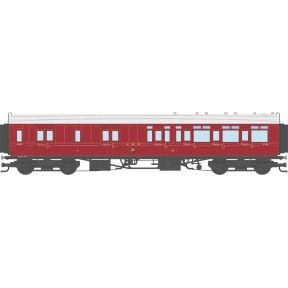 Dapol 4P-021-005 OO Gauge GW Toplight Corridor Brake Third Coach Right Hand 1914 GW Lined Crimson Lake 3776