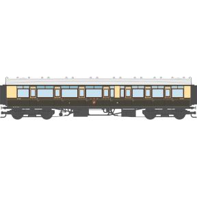 Dapol 4P-021-102 OO Gauge GW Toplight Corridor Composite Coach Left Hand 1925 GW Lined Chocolate & Cream 6938