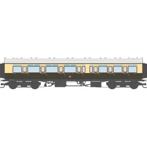 Dapol 4P-021-202 OO Gauge GW Toplight Corridor Composite Coach Left Hand 1930 GW Chocolate & Cream Twin Cities 6944
