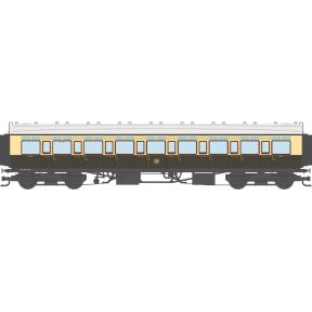 Dapol 4P-021-301 OO Gauge GW Toplight Corridor Third Class Coach 1935 GW Chocolate & Cream Roundel 2580