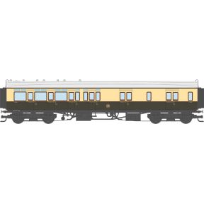 Dapol 4P-021-304 OO Gauge GW Toplight Corridor Brake Third Coach Left Hand 1935 GW Chocolate & Cream Roundel 3788