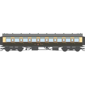 Dapol 4P-021-501 OO Gauge GW Toplight Corridor Third Class Coach 1947 GW Chocolate & Cream Great Western 3892