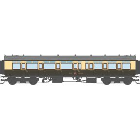 Dapol 4P-021-502 OO Gauge GW Toplight Corridor Composite Coach Left Hand 1947 GW Chocolate & Cream Great Western 6938
