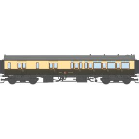 Dapol 4P-021-505 OO Gauge GW Toplight Corridor Brake Third Coach Right Hand 1947 GW Chocolate & Cream Great Western 3791