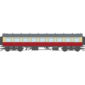 Dapol 4P-021-601 OO Gauge GW Toplight Corridor Third Class Coach BR Crimson & Cream W3913W