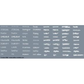 Railtec 4MM-1362 OO Gauge Handwritten Chalk Destinations Scotland Waterslide Decals