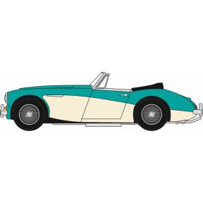 Oxford Diecast 76AH3007 OO Gauge Austin Healey 3000 Florida Green/Ivory White