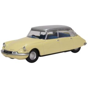 Oxford Diecast 76CDS006 OO Gauge Citroen DS19 Jonquil Yellow And Silver