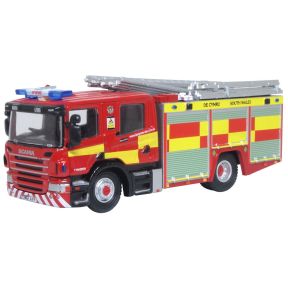 Oxford Diecast 76SFE012 OO Gauge Scania Pump Ladder CP28 South Wales Fire & Rescue