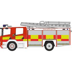 Oxford Diecast 76SFE013 OO Gauge Scania CP31 Pump Ladder South Yorkshire Fire & Rescue Service