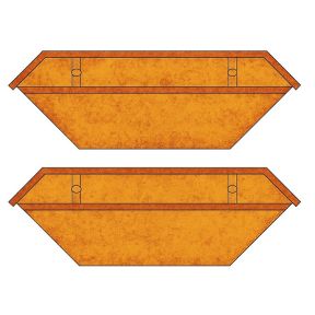 Oxford Diecast 76SK002 OO Gauge Skip Rusty Brown Pack Of 2