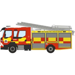 Oxford Diecast 76VEO004 OO Gauge Volvo FL Emergency One Pump Ladder West Sussex Fire & Rescue