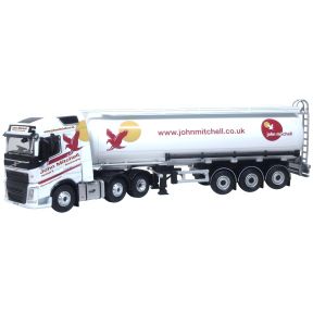 Oxford Diecast 76VOL4012 OO Gauge Volvo FH 2013 FH4 Cylindrical Tanker John Mitchell