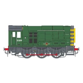 Dapol 7D-008-019 O Gauge Class 08 D3201 BR Green Late Crest With Wasp Stripes