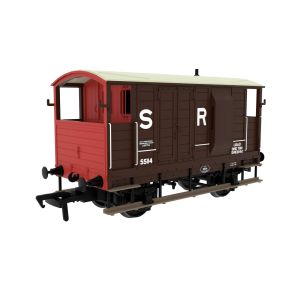 Rapido 820009 OO Gauge LSWR/WD 20 Ton Brake Van Pre 1936 SR Brown No.55114