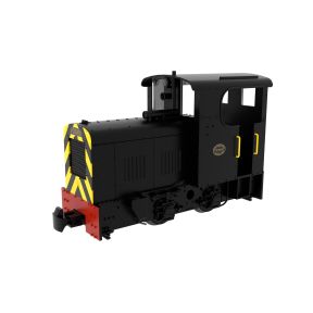 Rapido 834509 OO-9 Fowler Resilient 0-4-0 Diesel Black with Wasp Stripes DCC Fitted