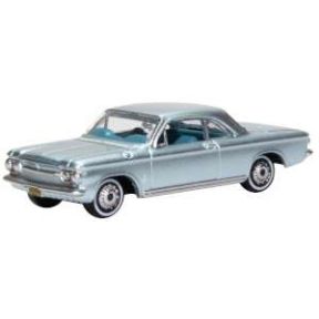 Oxford Diecast 87CH63001 HO Scale Chevrolet Corvair Coupe 1963 Satin Silver