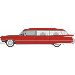Oxford Diecast 87CM59002 HO Gauge 1959 Cadillac Miller-Meteor Futura Limousine Seminole Red