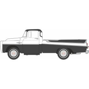 Oxford Diecast 87DP57006 HO Gauge 1957 Dodge D100 Sweptside Pick Up Charcoal Metallic/Glacier White