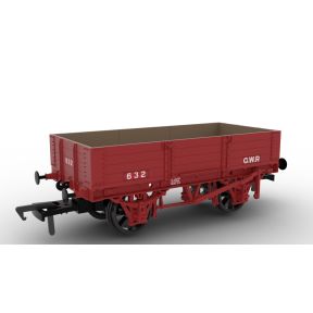 Rapido 925012 OO Gauge GW Diagram O21 Four Plank Open Wagon 632 GW Red