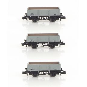 Rapido 942014 N Gauge Pack Of 3 SECR Diagram 1349 5 Plank Wagons BR Grey