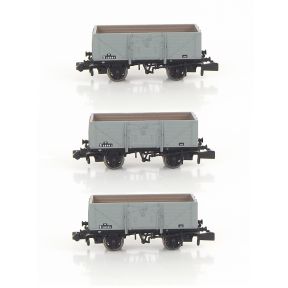 Rapido 942015 N Gauge Pack Of 3 SECR Diagram 1355 7 Plank Wagons BR Grey