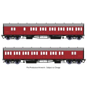 Rapido 946003 OO Gauge GW Diagram E140 B Set Coaches No.6365 And 6366 BR Crimson