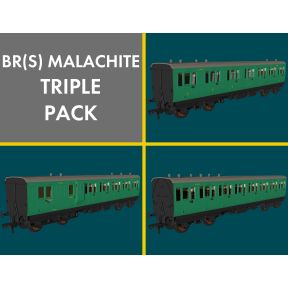 Rapido 978231 OO Gauge Evolution Non-Corridor Carriage Pack BR Malachite Green