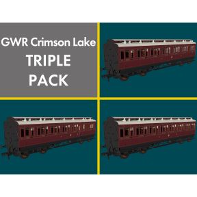 Rapido 978247 OO Gauge Evolution Non-Corridor Coach Pack GWR Lined Crimson Lake