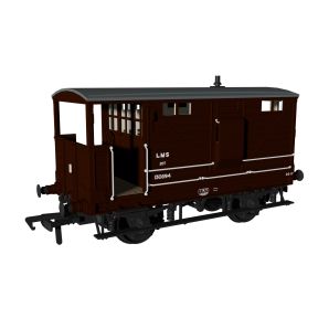 Rapido 987005 OO Gauge LNWR Diagram 17B Brake Van Post 1936 LMS Brown No.130894