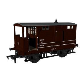Rapido 987006 OO Gauge LNWR Diagram 17B Brake Van Post 1936 LMS Brown No.148236