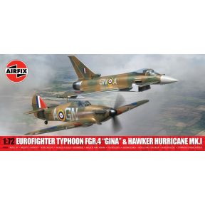 Airfix A40002 Twin Pack Eurofighter Typhoon FGR.4 (GINA) And Hawker Hurricane Mk.I Plastic Kit