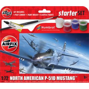Airfix A55013 North American P-51D Mustang Plastic Kit Starter Set
