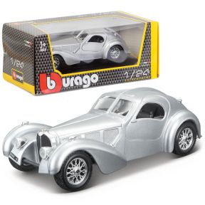 Bburago 18-22092 Bugatti Atlantic Silver Diecast Model
