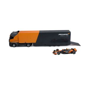 Bburago 18-38401 McLaren F1 Racing Transporter MCL38 2024 Lando Norris