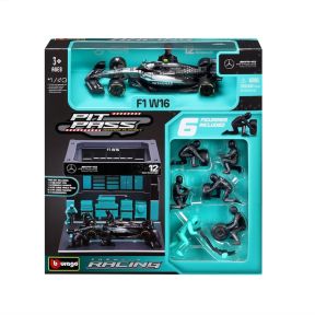 Bburago 18-38458A Pit Pass Diorama Mercedes AMG W16 Kimi Antonelli 2025 Season Diecast Model