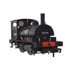 Clark Railworks C1027 OO Gauge L&Y Class 21 Pug 0-4-0 51229 BR Black Late Crest