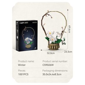 CaDA C59026W Oriental Floral Art Winter Plastic Brick Kit