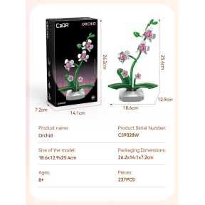 CaDA C59028W Orchid Building Block Planter Plastic Brick Kit